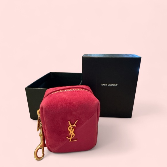 Yves Saint Laurent Hot Pink Pouch with Gold Accents - Picture 1 of 5